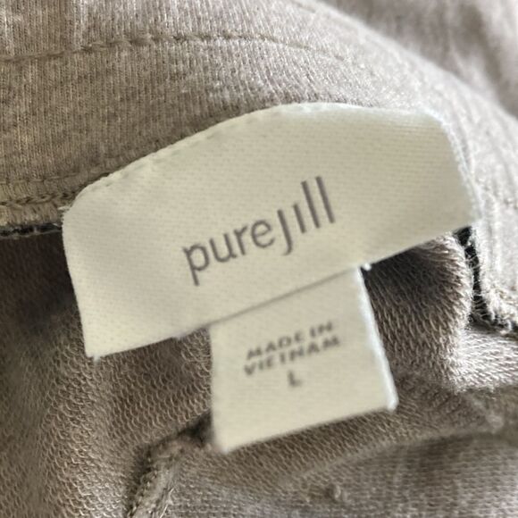 J.JILL FIT Pima Cotton ULTIMATE-FLEECE SOFT PATCH POCKETS JOGGERS Gray Pants L - Picture 4 of 9